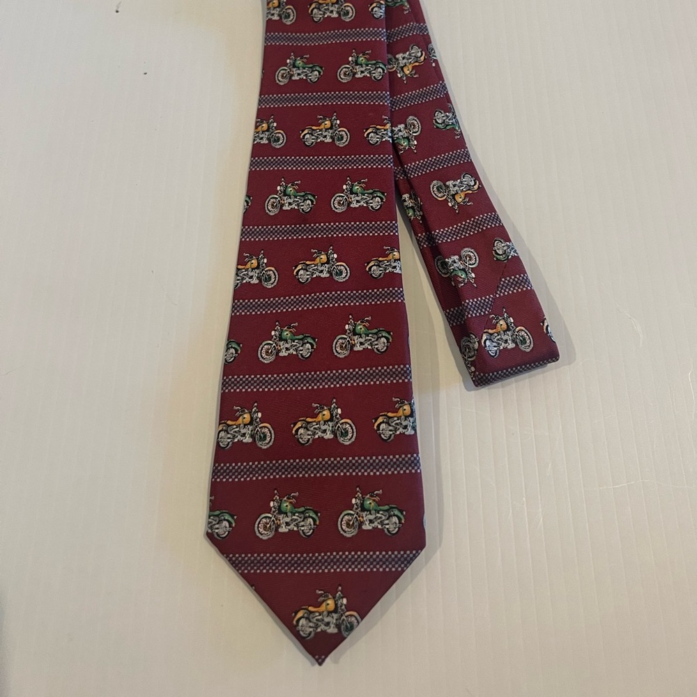 Men’s Silk Tie with Motorcycle Designs